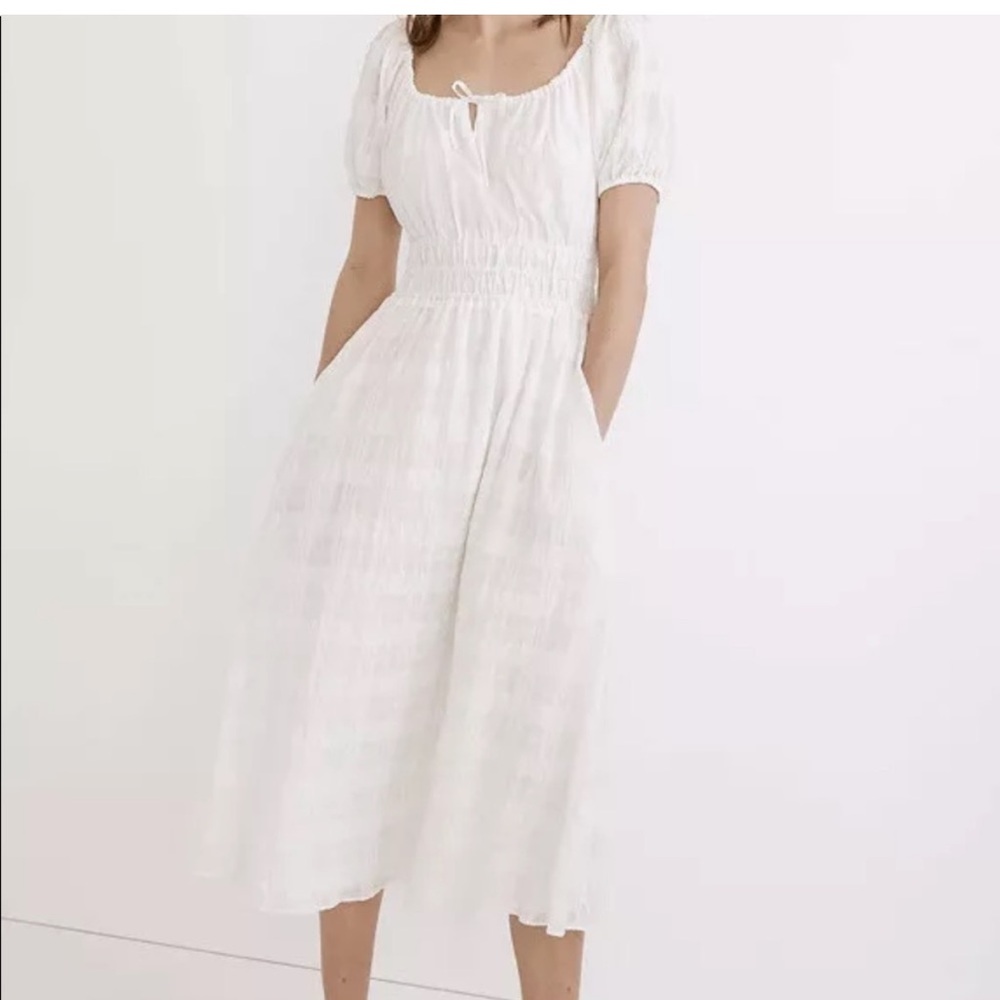 Madewell Midi Sophia Cotton Tiered Smocked Dress, Women’s Size Medium